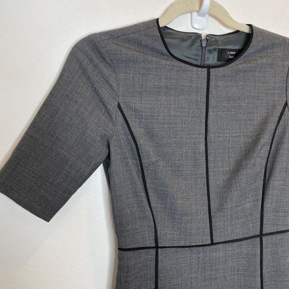 J Crew 365 Everyday Stretch Heather Gray Paneled Sheath Dress 00 P Knee Length - Picture 4 of 10